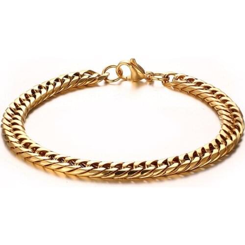 Men bracelet chain stainless steel gold bracelet gifts for male cuban link chains on hand statement bangel bracelet men jewelry