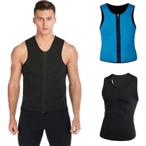 Men Waist Trainer Vest for Weight loss Neoprene Corset Body Shaper Zipper Sauna Tank Top Workout Shirt