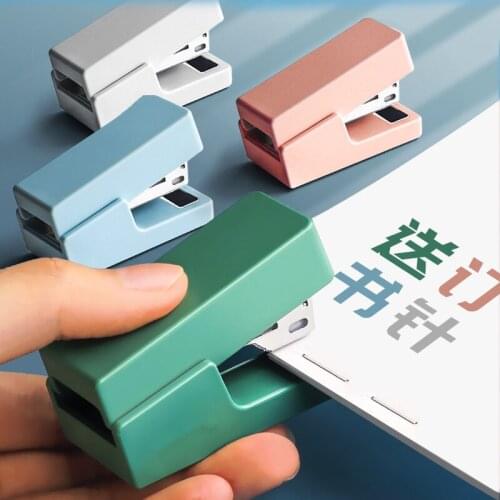 1set Mini Stapler + Staples Set for Students Cute Portable Labor-saving Bookbinding Stationary Office Binding Supplies