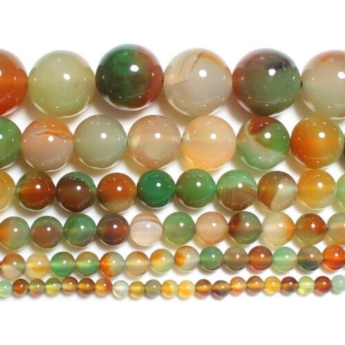 Natural RegGreen agates 4-20mm Round Beads 15"/38cm, Wholesale For DIY Jewellery Free Shipping