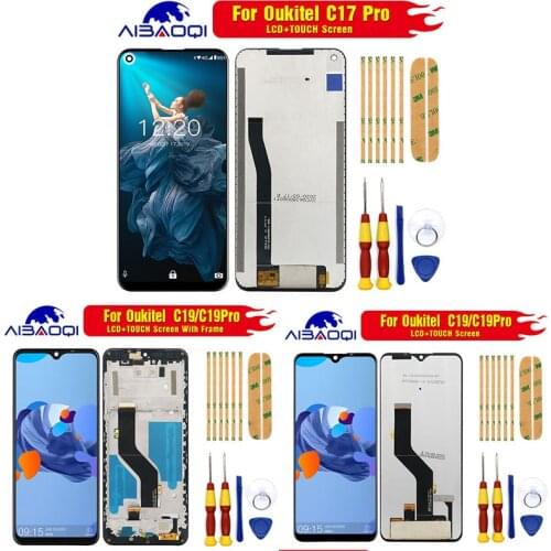 New original Touch Screen LCD Display LCD Screen For Oukitel C17 pro Replacement Parts + Disassemble Tool+3M Adhesive