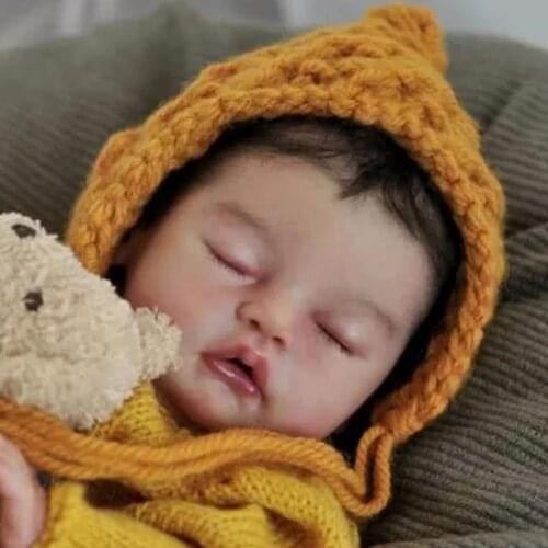 NPK 19inch Reborn Doll Kit Sweet Sleeping Baby With Body Unfinished Dolls Parts