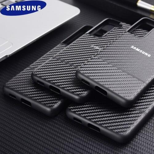 Original Carbon Fiber Phone Case For Samsung Galaxy S21 S20 FE S20 S21 Plus Note 20 Ultra Slim Full Protective Matte Cover Shell