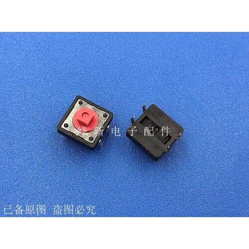 Original new 100% DTS-24R-V DIP 4pin red head 12*12*7.3 square head touch switch button switch