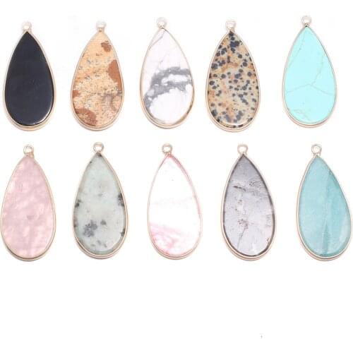 Natural Stone Water drop shape Agates Pendants for Jewelry Making Diy earring necklace Bracelet accessories Size 20x45mm