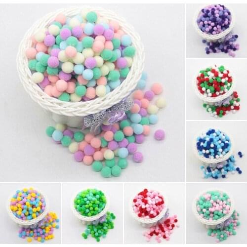 Mix Color Pompom 10mm pompony Fur Plush Ball for Craft DIY Soft Wedding Home Decoration Garment Sewing on Cloth Accessories 20g