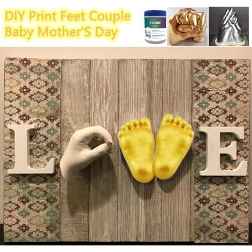 500/200g Hand Foot Mold Set Souvenir Plaster Casting DIY Print Feet Couple Baby MotherS Day Handmade Birthday Gift Decor Home