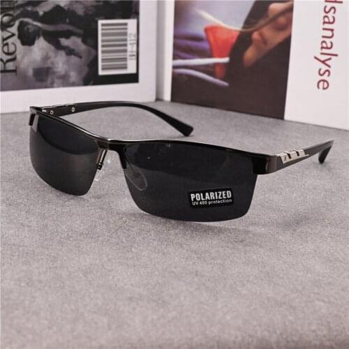 Vazrobe 150mm Oversized Polarized Sunglasses Male Sun Glasses for Men Semi Rimless Driving Shades Black Big Large UV400