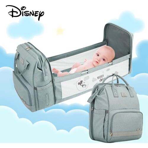 Disney Diaper Bag Mom Backpack Mommy Baby Bags Maternity Baby Care Diaper Bag Travel Stroller Bag Baby Bed Dual-Use Backpack
