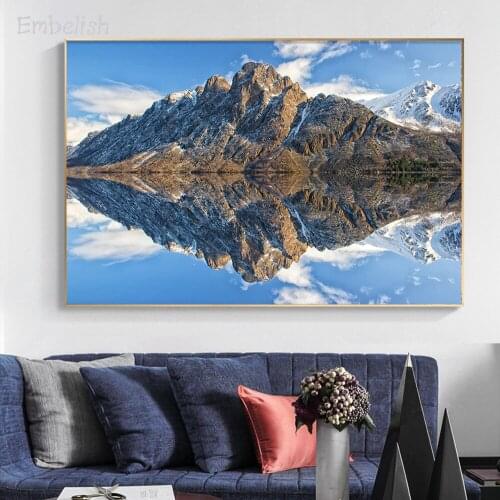 Embelish 1 Pieces Landscape HD Print On Canvas Painting For Living Room Mountain And Blue Sky Home Decor Pictures Bedroom Poster