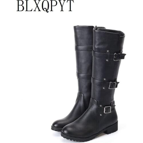 BLXQPYT New Big Size 33-50 Autumn Winter Knee Boots Women Zip Thigh High Woman Shoes Long Bota Feminina Zapatos De Mujer H8-1F