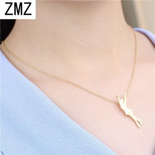 ZMZ 30pcs/lot Europe/US gold/silver 2018 trendy skater girl pendant ice skating woman silhouette mothers day gift party jewelry