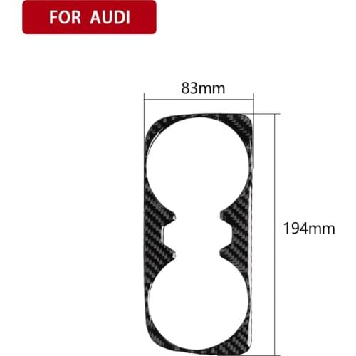 1pc RHD Car Carbon Fiber Armrest Cup Holder Panel Sticker Trim For Audi Q7 16-19