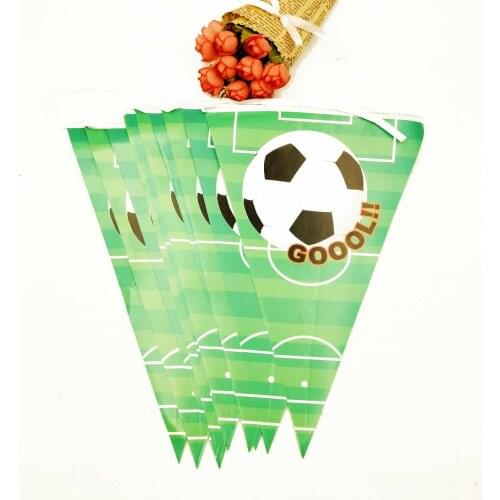 10 flags/set Party supplies 2.5m Football theme party kids birthday party decoration paper banner bunting pennant including