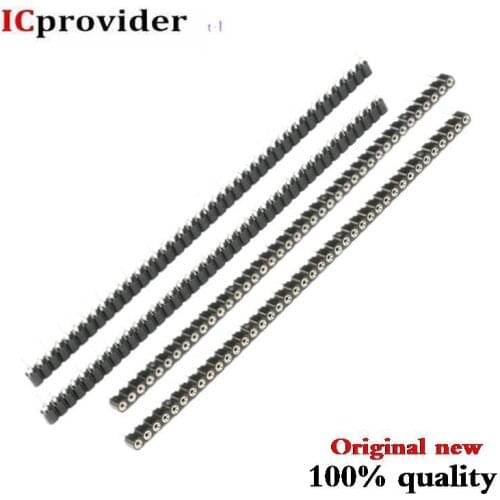 100pcs/lot 1X40PIN 2.54MM 1x40 Pin 2.54 Round Female Pin Header connector IC CHIP Best quality