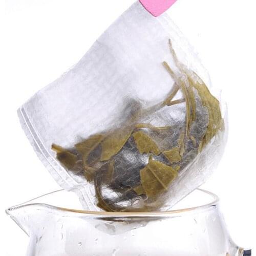 100x Disposable Filter Empty Teabags Herb Loose Tea Bag for Coffee Spice DIY Supplies Foot Bath Package - Folding/Drawstring