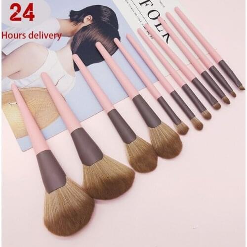 11Small pudding pink makeup brush set Blush Brush Powder Brush Cosmetic Bag makeup tools New