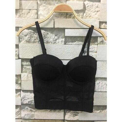 2021 fashion new nightclub sexy open navel hollow out bra strap small back