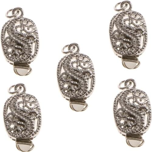 5pcs Necklace Bracelet Chain Push Buckle Vintage Charms Dragon Clasps DIY