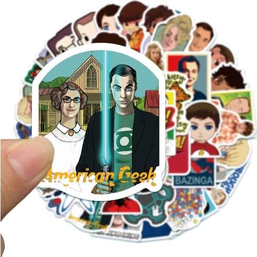 50pcs The Big Bang Theory Cartoon Stickers TV Series For Car Laptop Phone Skateboard Motorcycle Bicycle Cartoon Sticker