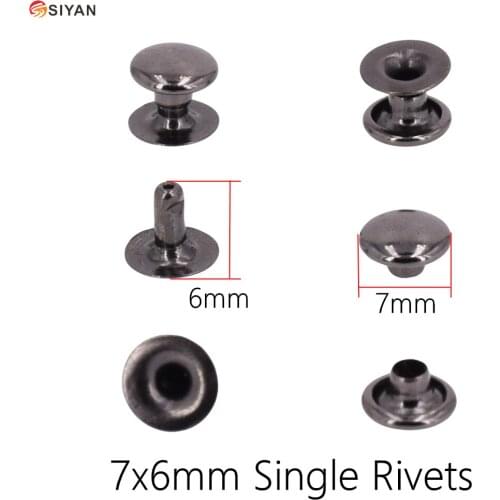 Promotion! 100 PCS 7x6mm Round Metal Rivets for Gloves Belt