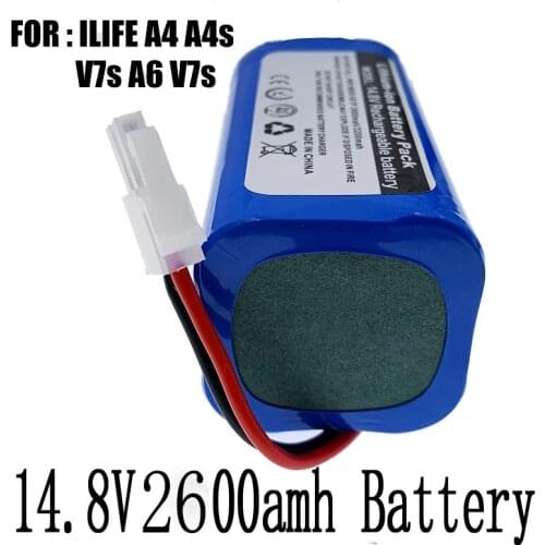 For ILIFE-Sweeping Robot Battery A4, A4s, V7, A6, V7s Plus, 14.8V2600Mah, 1P, 4S Full Capacity