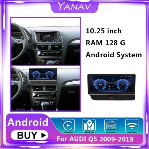 10.25 Inch Android Car Radio Head Unit for Audi Q5 2009-2018 High Version Auto Stereo Receiver Multimedia Player GPS Navigation