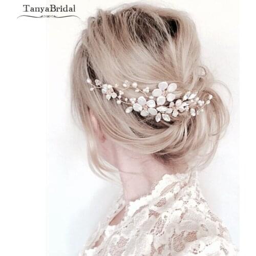 White Hair Accessories Pearls Hairclips femme mariage Hairdresses Headpieces DH003