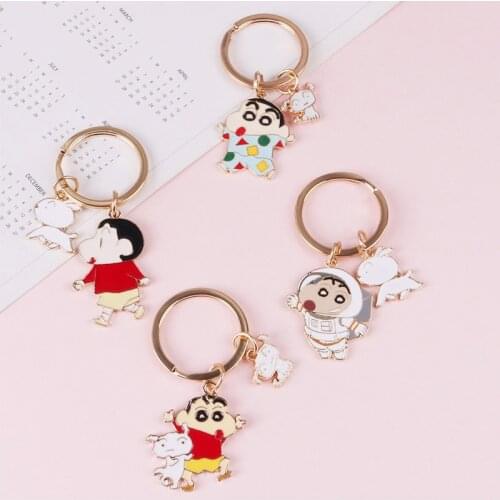 Cartoon Anime Character Keychain Cute Alloy Exquisite White Dog Keyring Couple Women Bag Car Pendant Key Chains Gifts