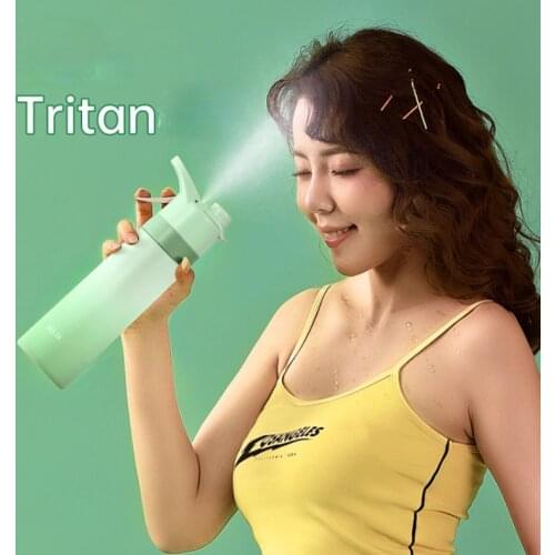Tritan Spray water cup female portable summer fitness sports bottle water bottle with straw free shipping item cute water bottle