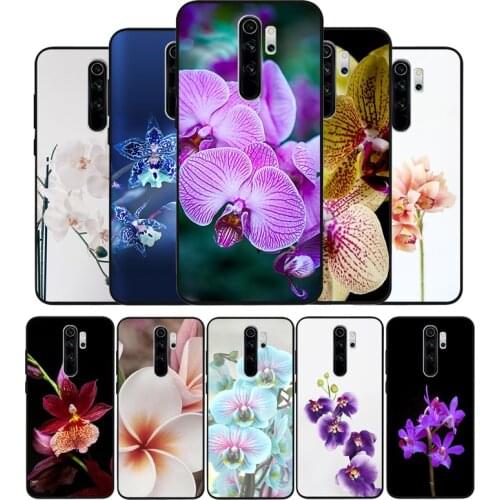 Orchid Flowers black Phone Case For Xiaomi Redmi note 9 8 7 6 5 4 Pro S for redmi 4A 4X 5 Plus 5A 7A Cover