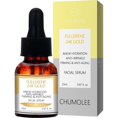 CHUMOLEE 24K Gold Hyaluronic Acid Face Serum Anti-Aging Shrink Pore Whitening Moisturizing Essence Face Cream Dry Skin Care 25ml