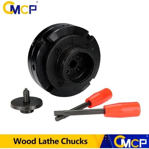 CMCP 4-Jaw Self Centering Wood Turning Chuck Thread 1"8TPI M33x3.5 4 Inch Wood Lathe Chuck 100mm Mini Wood Lathe Chucks