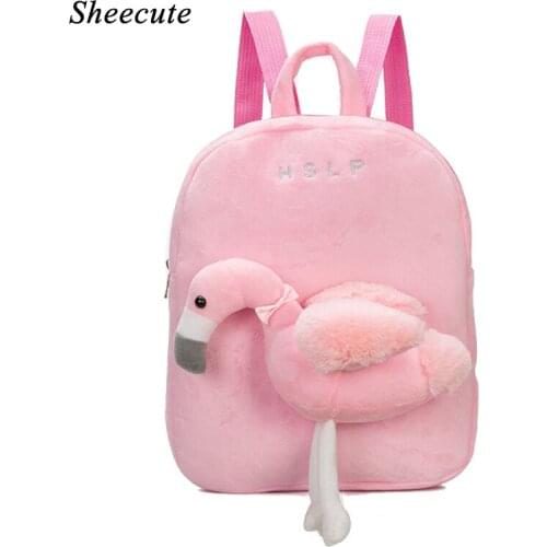 Kindergarten School Bags 3D Cartoon Unicorn Plush Toys Kids School Bags for Boys Girls Children Backpacks Anti-lost Baby Bags