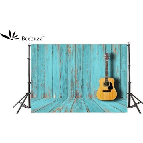 Beebuzz photo backdrop blue wooded guitar trim background