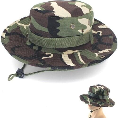 Camouflage Benni Hat Military Fisherman Hat Round-brimmed Hat Camouflage Mens Fishing Mountaineering Hiking Hunting Hat