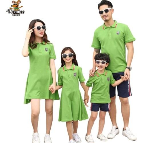 Family Look Mother Daughter Dresses Summer Style Father Son T-shirt Short Family Matching OutfitsClothes Men Boy Clothes Set