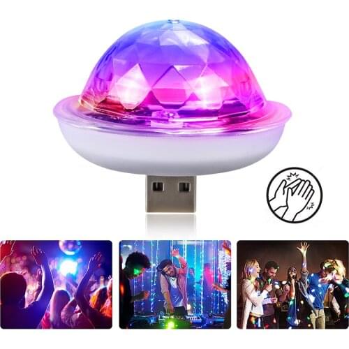 4W Mini USB Disco Light Magic Dj Light Stage Lighting Effect Light Micro USB Type-C Ios Crystal Disco Ball Sound Party Lights