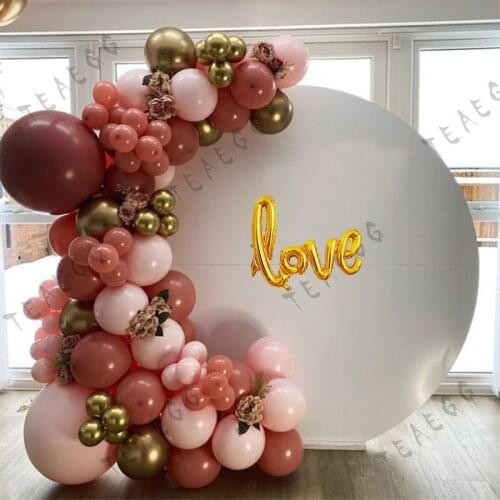 120Pcs Wedding Birthday Party Decoration Balloons Garland Arch Love Letter Foil Balls Metallic Chrome Balloon Kit Baby Shower
