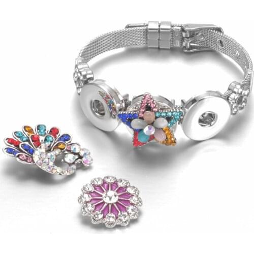 New Multi Stainless Steel 18mm snap bracelets & Bangle 18mm Snap Button Jewelry For DIY Snap Jewelry SZ0452 Series