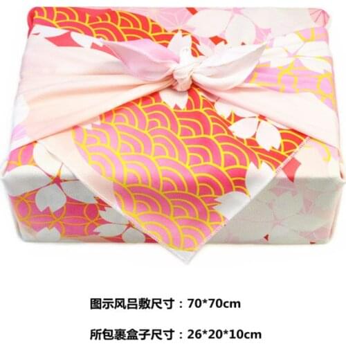 New geisha fan red crowned crane Japanese style wrapping cloth furoshiki handkerchiefs Flower traditional fabric 0223R