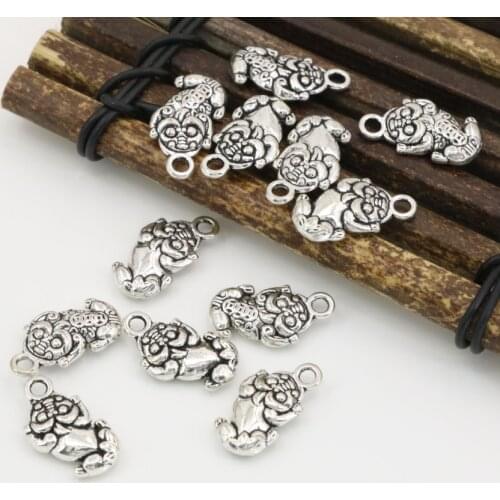 Wholesale silver plated spacers accessories beads 30pcs 10*15mm animal design jewelry making diy findings B2540