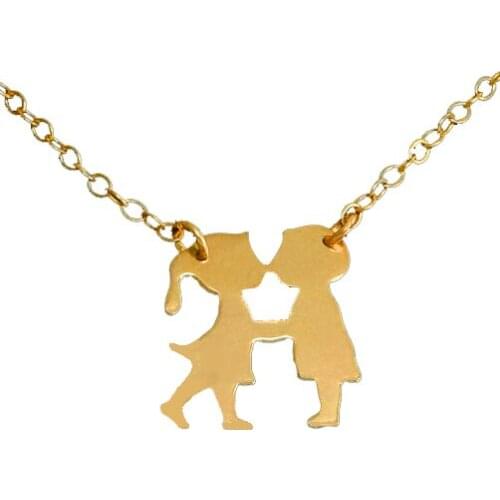 Wholesale Cute Boy And Girl Kiss Necklace Trendy Couple Pendant Love Necklace Women Choker Necklace Personality Custom Gift
