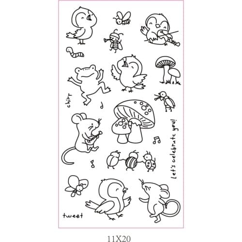 Small animals transparent Clear Silicone Stamp/Seal for DIY scrapbooking/photo album Decorative clear stamp sheets B0683