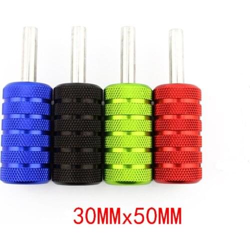 Free Shipping Tattoo Grips 4pcs/color lot Knurled Aluminum Tattoo Grip Tube 30MM, With Back Stem For Tattoo Machine Power Kit Se