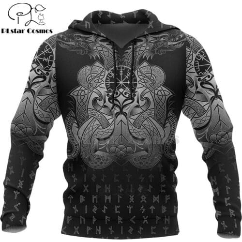 PLstar Cosmos Viking Warrior Tattoo New Fashion Tracksuit casual 3D Print Zipper/Hoodie/Sweatshirt/Jacket/Mens Women style-58