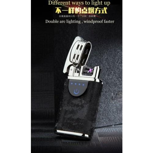 New style double arc lighter, metal rechargeable USB stick skin, stylish personality lighter