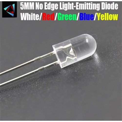 1000Pcs 5MM No edge Light-Emitting Diode LED White Red Green Blue Yellow Assorted Kit