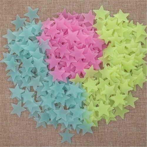 Night in Party Supplies Bedroom Living Room Fluorescent Glow The Dark Luminous On Wall Stickers DIY Decal Star And Moon Energy