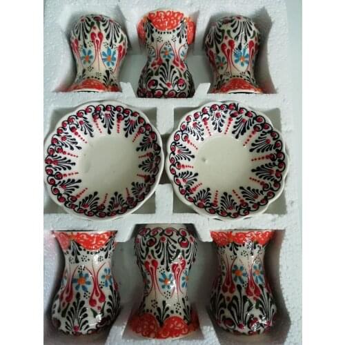 Turkish Ceramic 6 Pieces Tea Cups Set